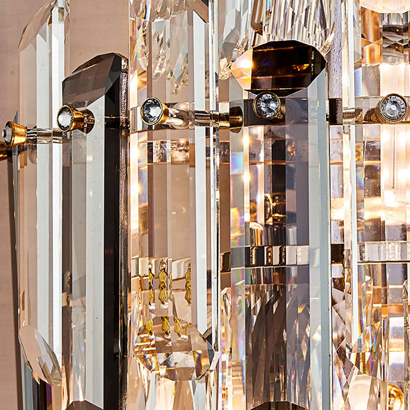 Crystal Geometric Shape Wall Sconces Modern Multi Lights Wall Mount Light Fixture in Gold