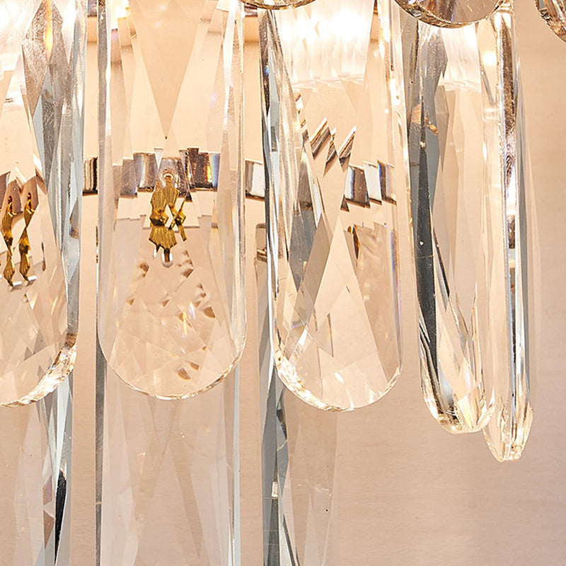Crystal Geometric Shape Wall Sconces Modern Multi Lights Wall Mount Light Fixture in Gold