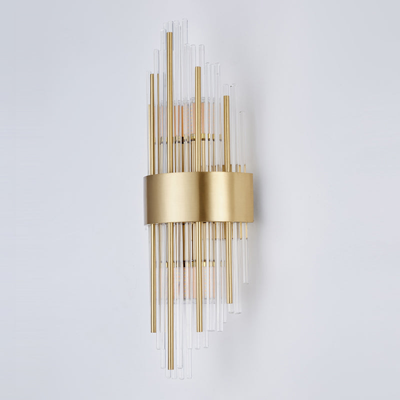 Geometric Shape Crystal Wall Sconces Modern Multi-Lights Wall Mount Light Fixture in Gold