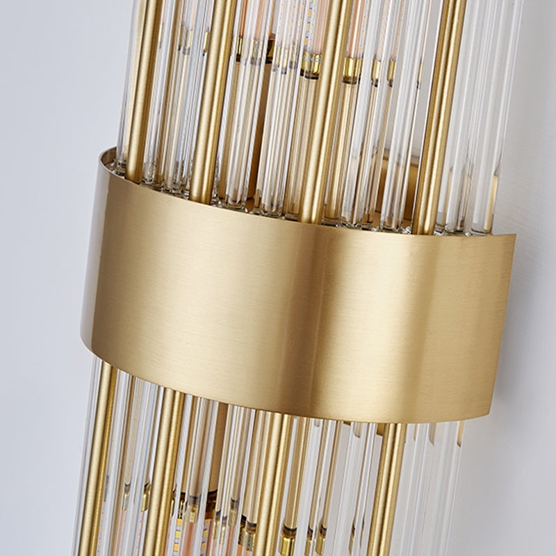 Geometric Shape Crystal Wall Sconces Modern Multi-Lights Wall Mount Light Fixture in Gold