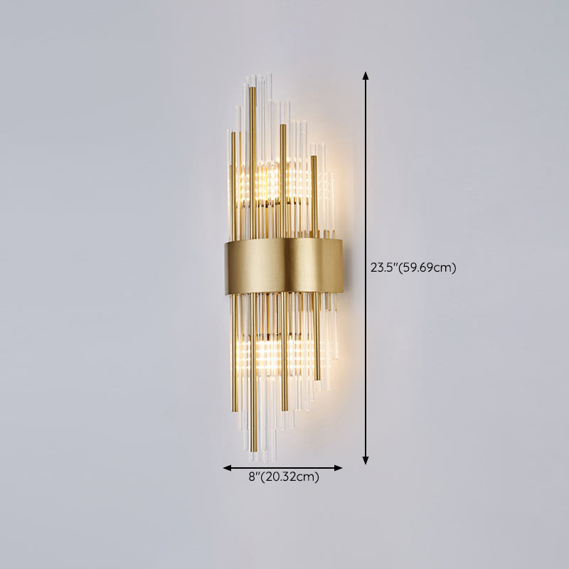Geometric Shape Crystal Wall Sconces Modern Multi-Lights Wall Mount Light Fixture in Gold