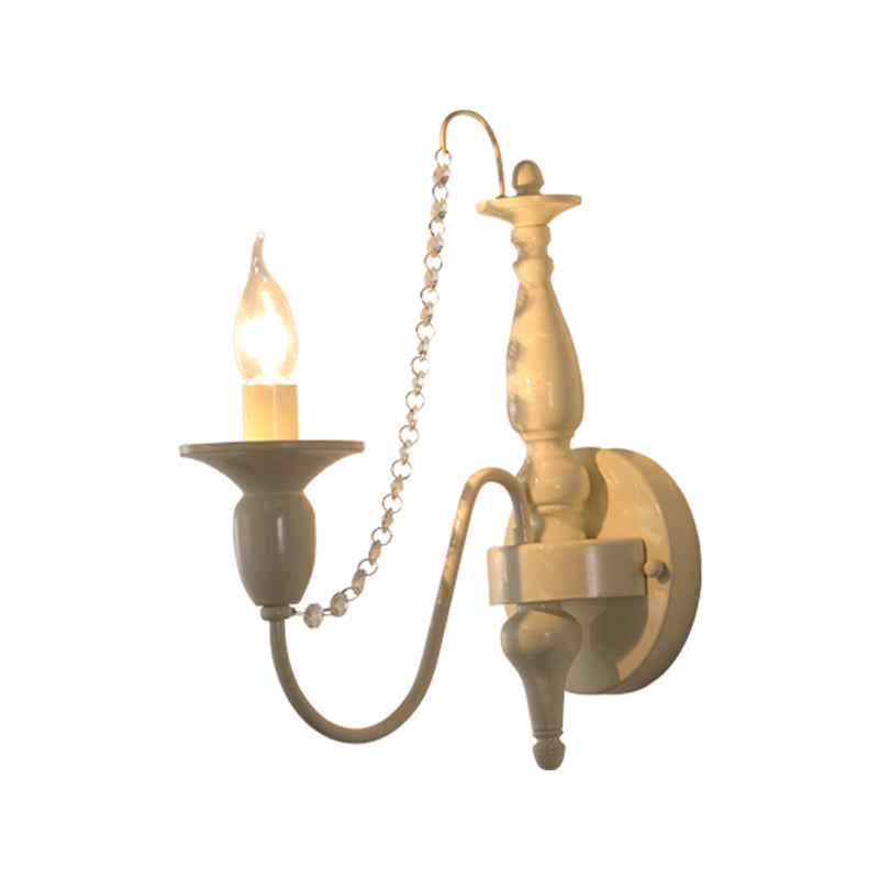 Candle Shape Crystal Wall Sconces Modern 1/2-Light Wall Mount Light Fixture in White