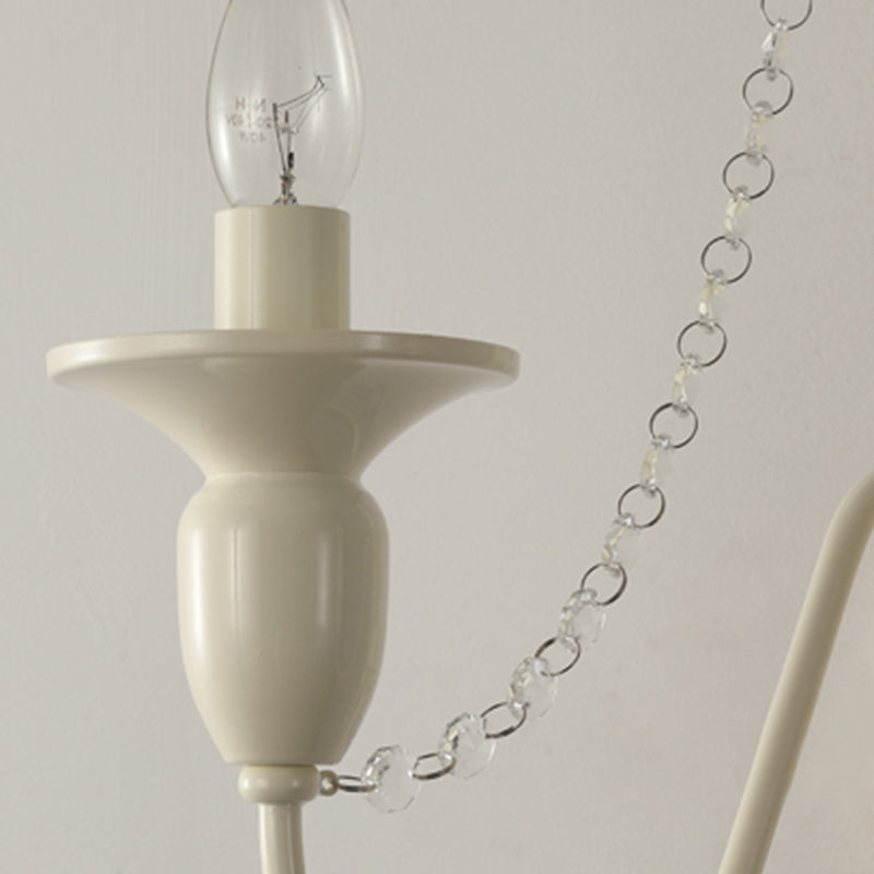 Candle Shape Crystal Wall Sconces Modern 1/2-Light Wall Mount Light Fixture in White
