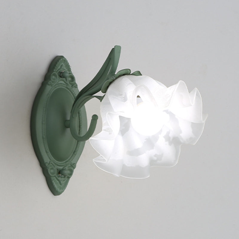 Flower Shape Metal Wall Sconces Modern 1/2-Lights Wall Mount Light Fixture in Green