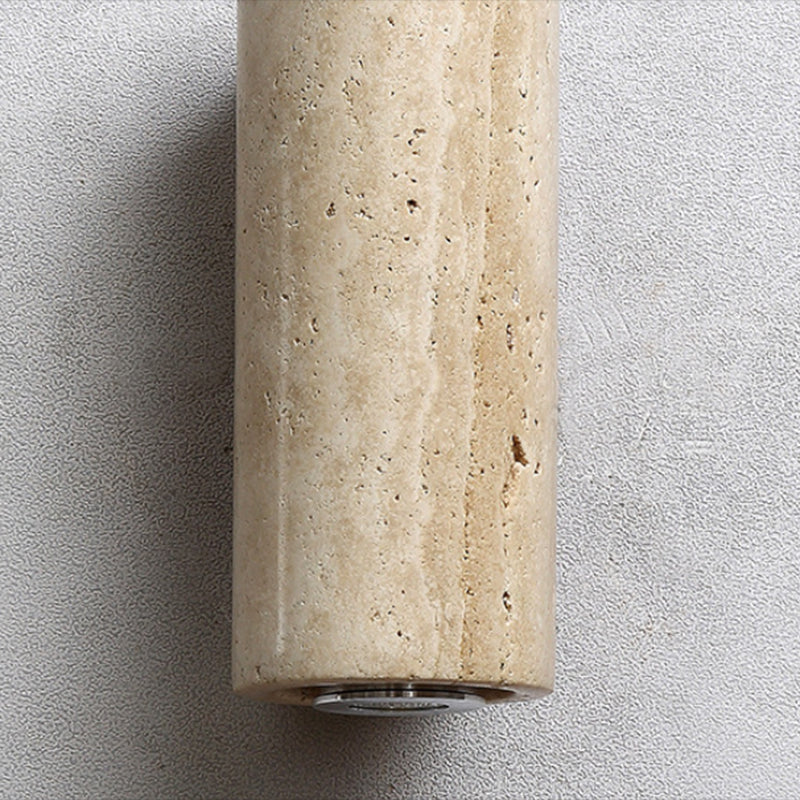 Cylinder Shape Wood Wall Sconces Modern 1-Light Wall Mount Light Fixture in Brown