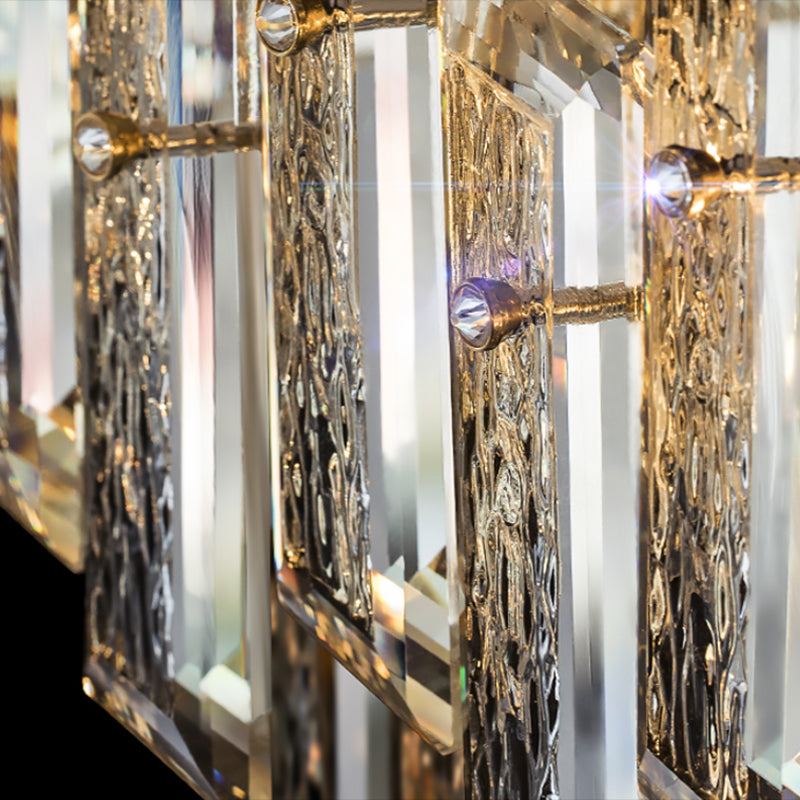 Geometric Shape Crystal Wall Sconces Modern Wall Mount Light in Gold