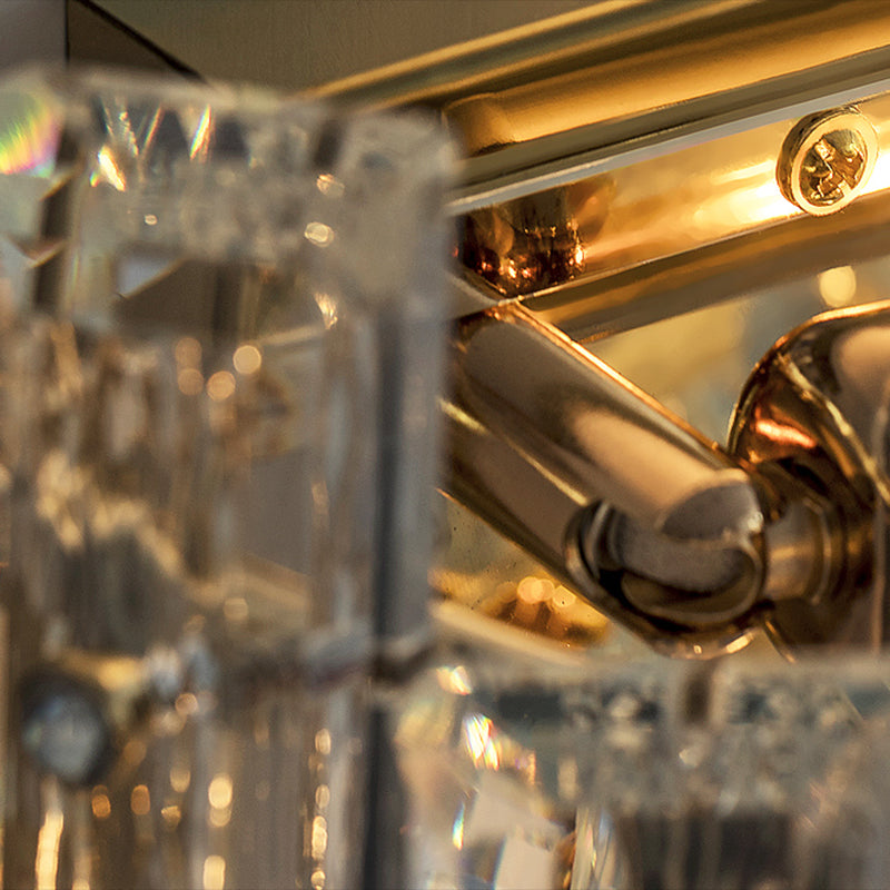 Geometric Shape Crystal Wall Sconces Modern Wall Mount Light in Gold