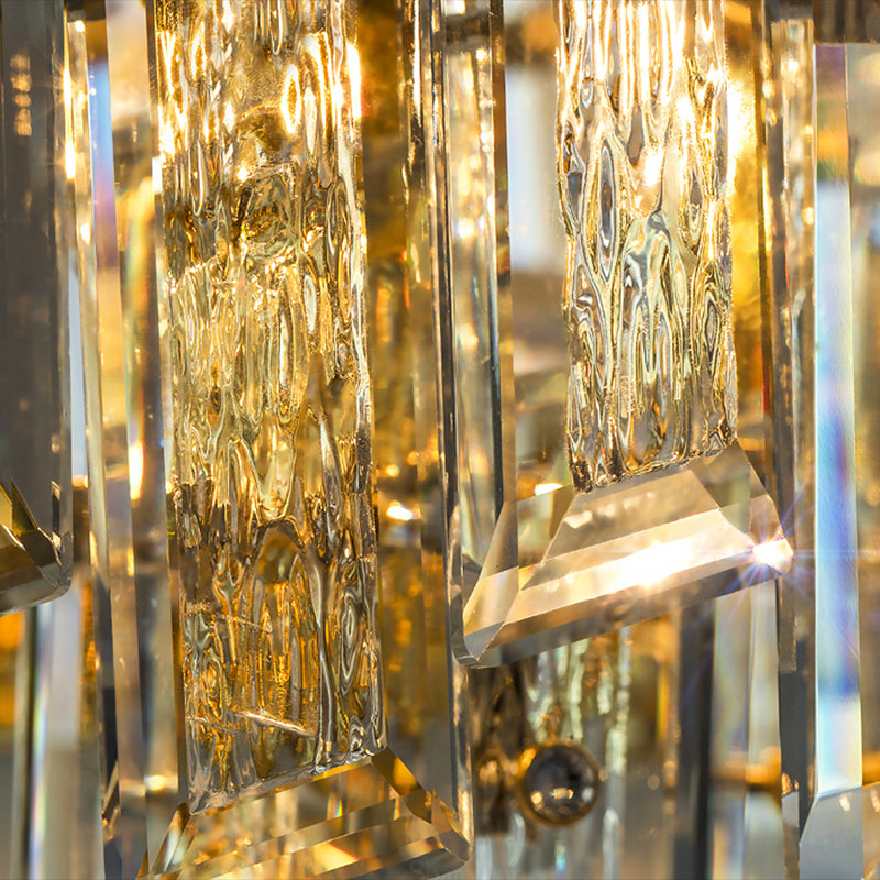 Geometric Shape Crystal Wall Sconces Modern Wall Mount Light in Gold