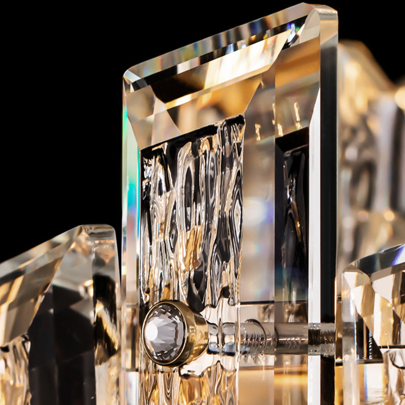 Geometric Shape Crystal Wall Sconces Modern Wall Mount Light in Gold