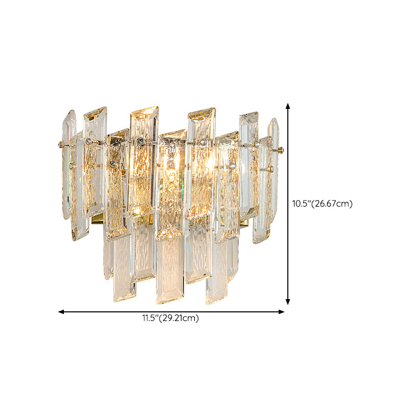 Geometric Shape Crystal Wall Sconces Modern Wall Mount Light in Gold