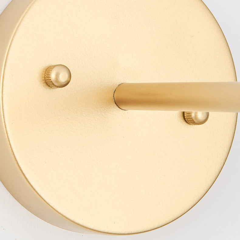 Modern Metal Wall Sconce Geometric Shape Wall Light with Glass Shade in Gold for Bedroom