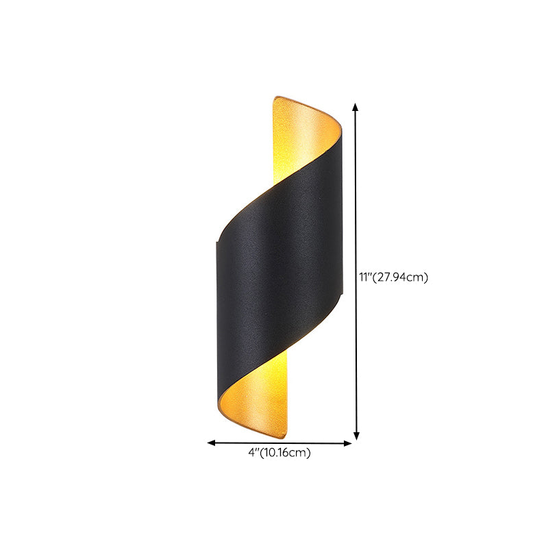 Black Modernism Single Wall Mounted Sconce Unique Metallic Wall Light