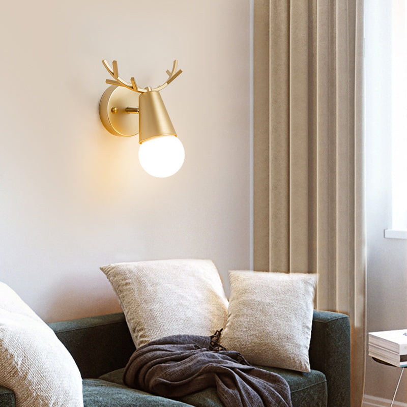 Modern Metal Wall Sconce Antler Shape Wall Light for Bedroom