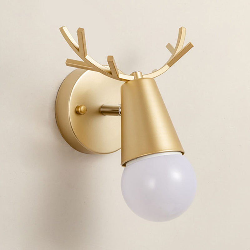 Modern Metal Wall Sconce Antler Shape Wall Light for Bedroom