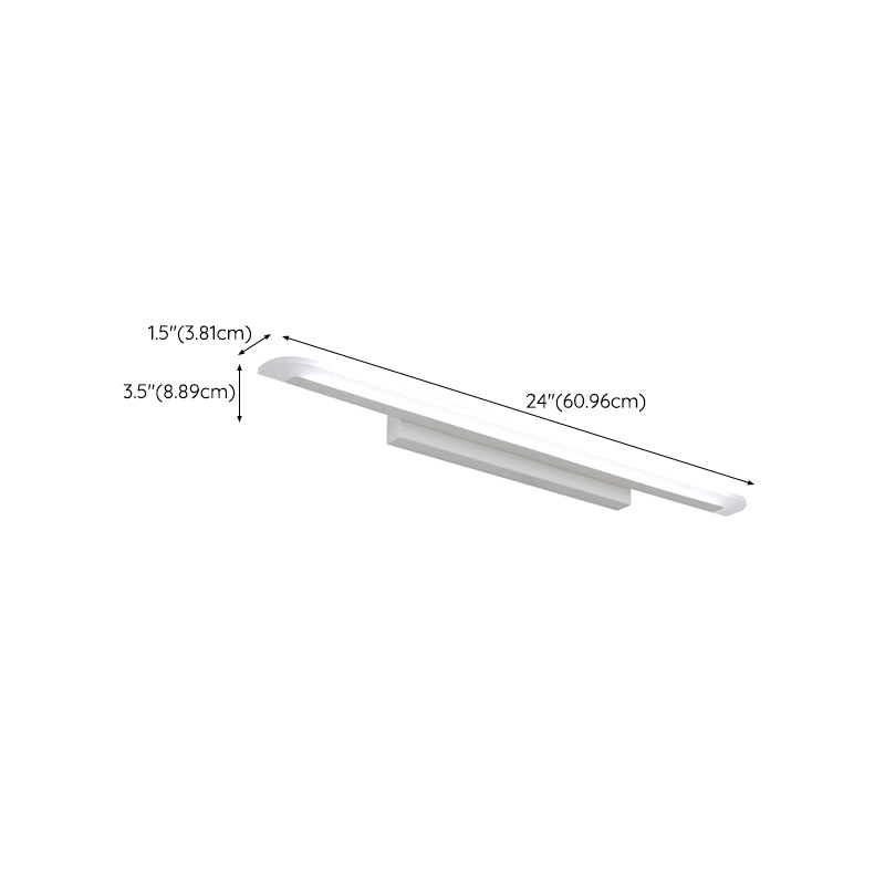 Contemporary Mirror Lamp White Metal Vanity Wall Light Fixtures for Bathroom