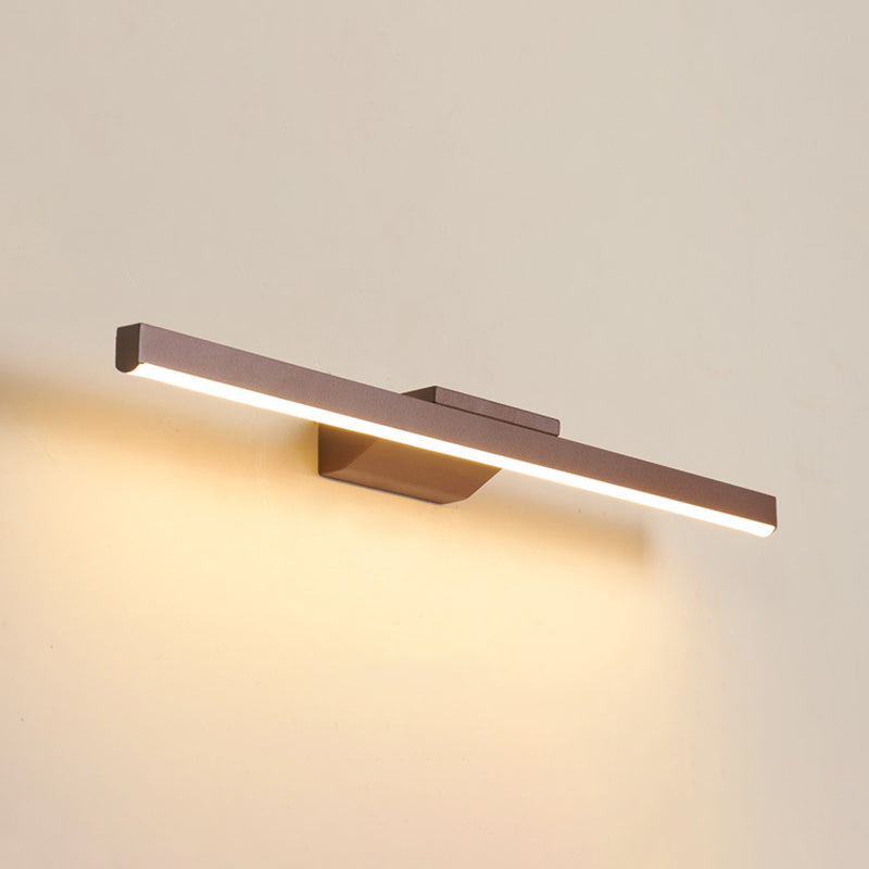 Contemporary Mirror Lamp Brown Metal Vanity Wall Light Fixtures for Bathroom