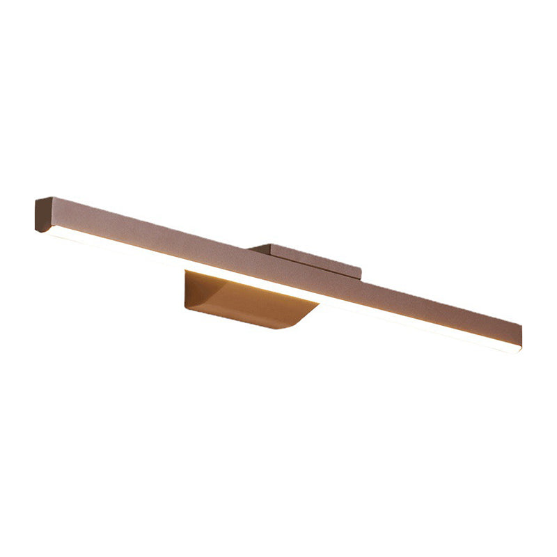 Contemporary Mirror Lamp Brown Metal Vanity Wall Light Fixtures for Bathroom