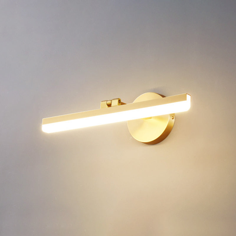 Minimalism Vanity Light Streamlined LED Bathroom Mirror Lamp in Gold