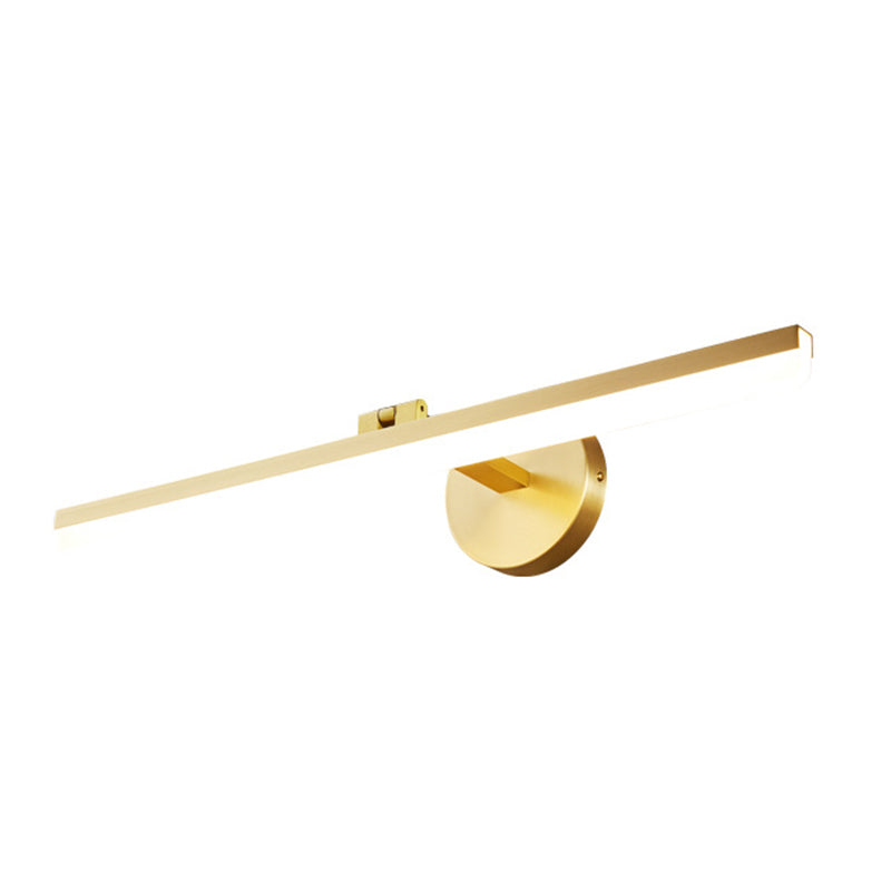 Minimalism Vanity Light Streamlined LED Bathroom Mirror Lamp in Gold