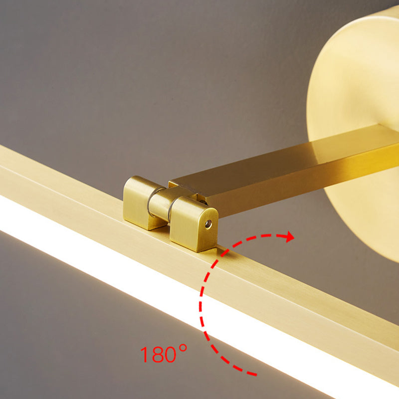 Minimalism Vanity Light Streamlined LED Bathroom Mirror Lamp in Gold