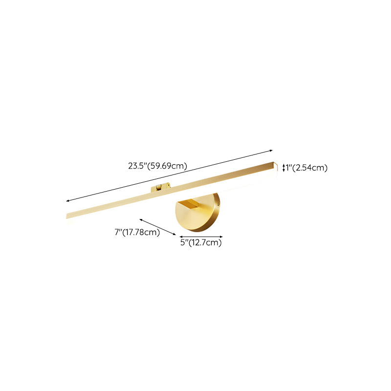Minimalism Vanity Light Streamlined LED Bathroom Mirror Lamp in Gold