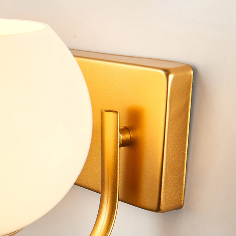 Modernism 1/2-Light Golden Vanity Light Glass Shaded Bath Bar