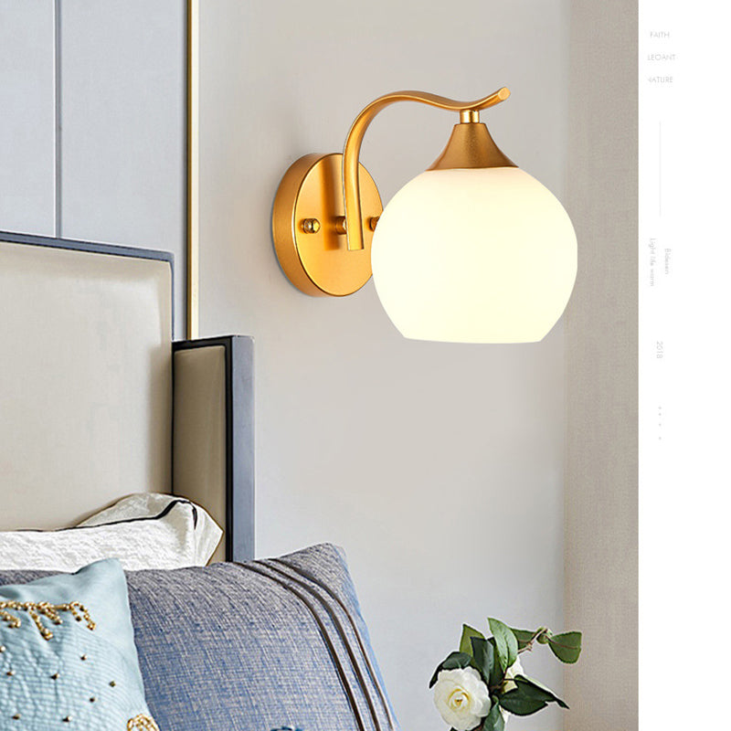 Modernism 1/2-Light Golden Vanity Light Glass Shaded Bath Bar