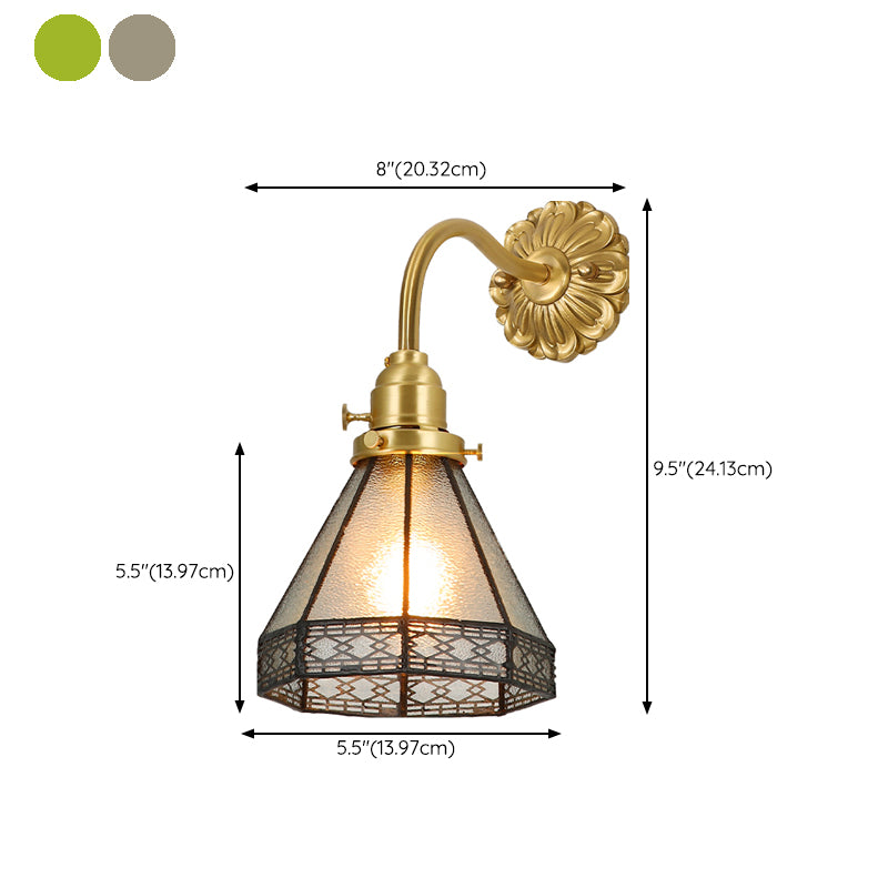 Nordic Style Vanity Light Geometry Shape Vanity Lamp with Glass Shade for Shower Room