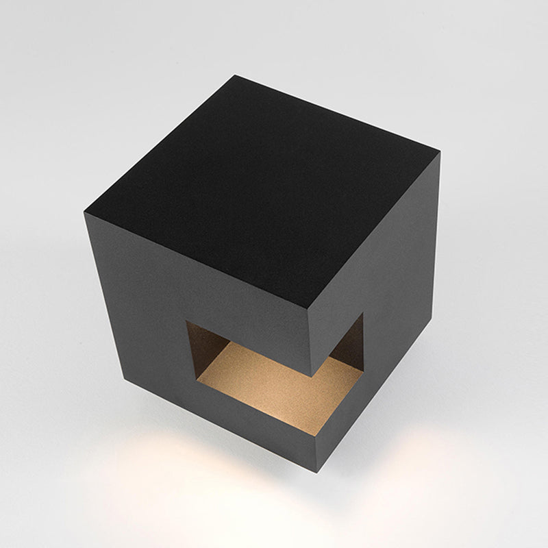 Black Square Pillar Lamp Waterproof Outdoor Light for Courtyard