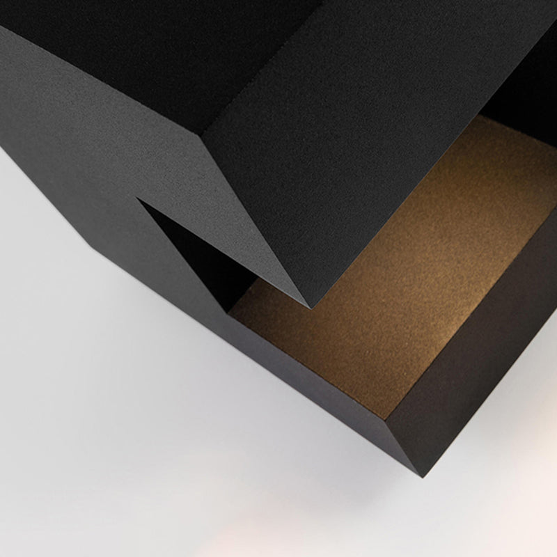 Black Square Pillar Lamp Waterproof Outdoor Light for Courtyard