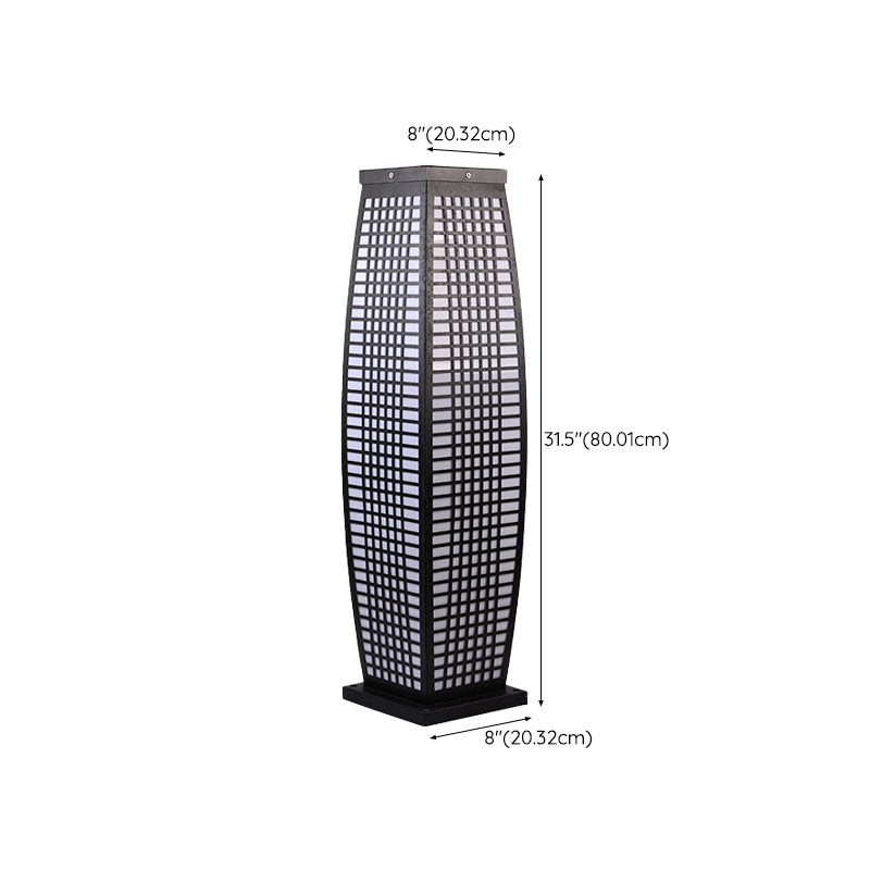 Black Metal Pillar Lamp Waterproof Outdoor Light for Courtyard