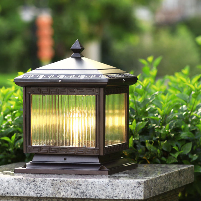 Contemporary Pillar Light Household LED Solar Lighting Fixture for Garden