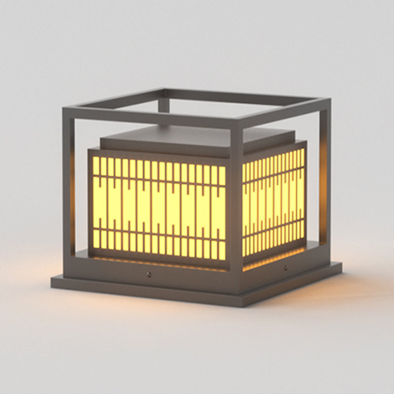 Household Pillar Light Geometric LED Solar Lighting Fixture for Backyard