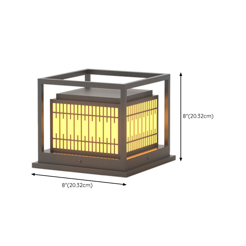 Household Pillar Light Geometric LED Solar Lighting Fixture for Backyard
