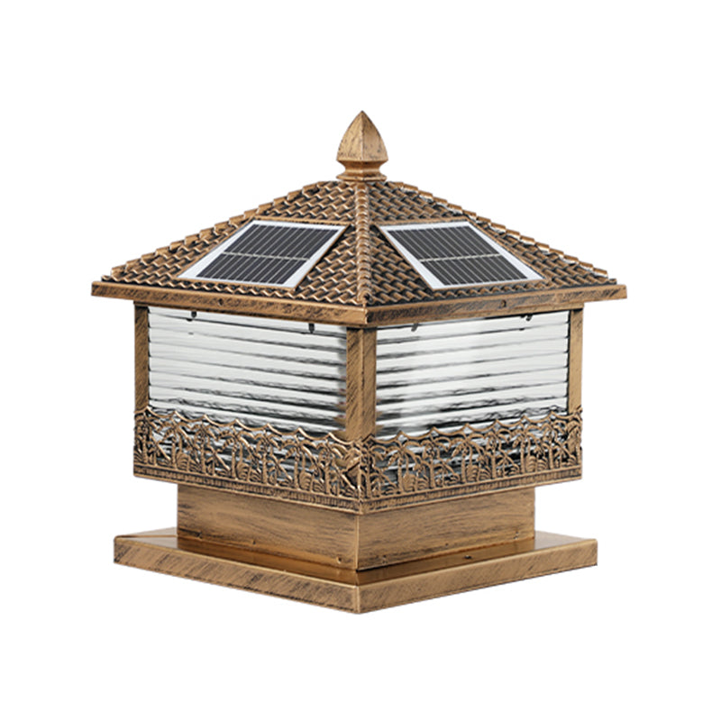 Contemporary Pillar Lighting Creative LED Solar Lighting Fixture for Backyard