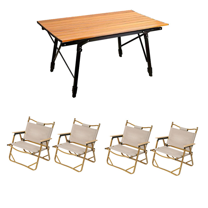 Modern Outdoor Foldable Dining Table Set 1/3/5 Pcs Metal Patio Set