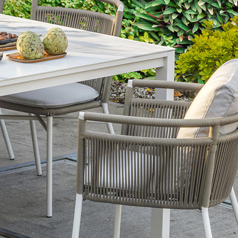 Boho Style Dining White Round Stone 1/2/5/6 Pieces Dining Set