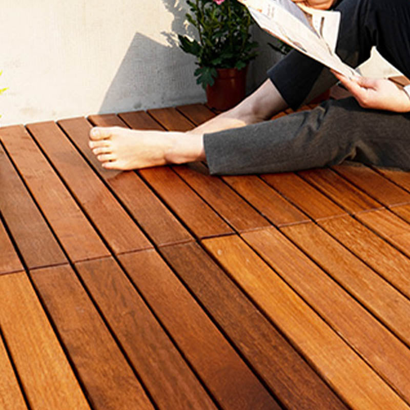 Wood Patio Flooring Tiles Outdoor Interlocking Decking Tiles with Waterproof