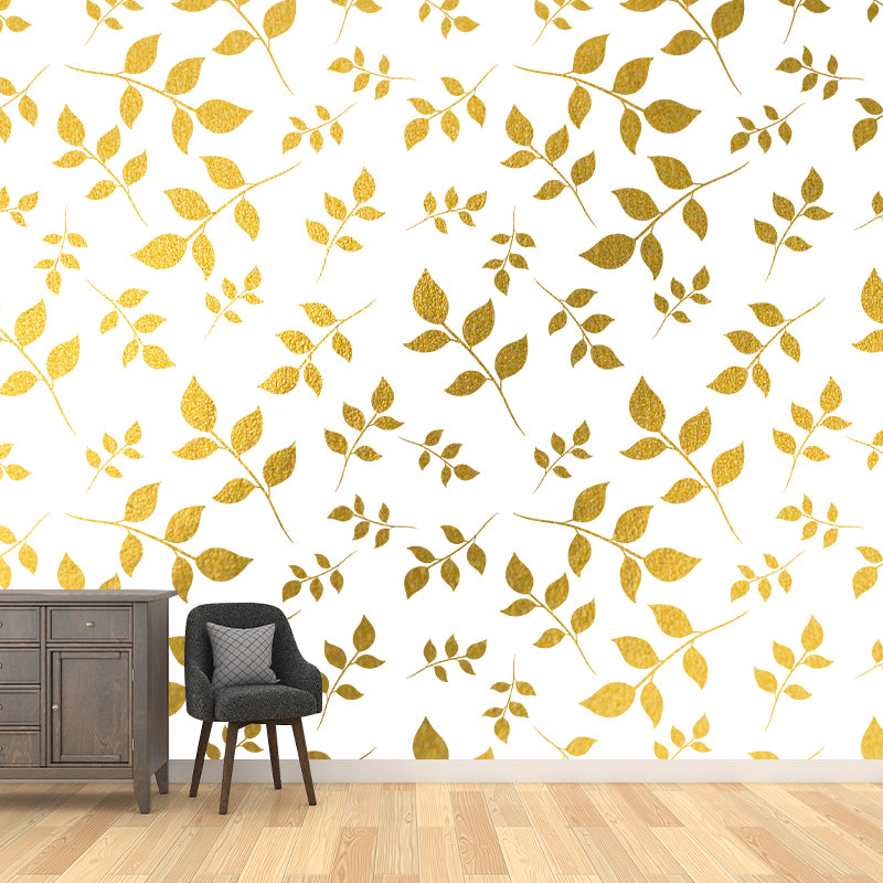 Eco-friendly Plant Illustration Wall Mural Wallpaper Sitting Room Wall Mural