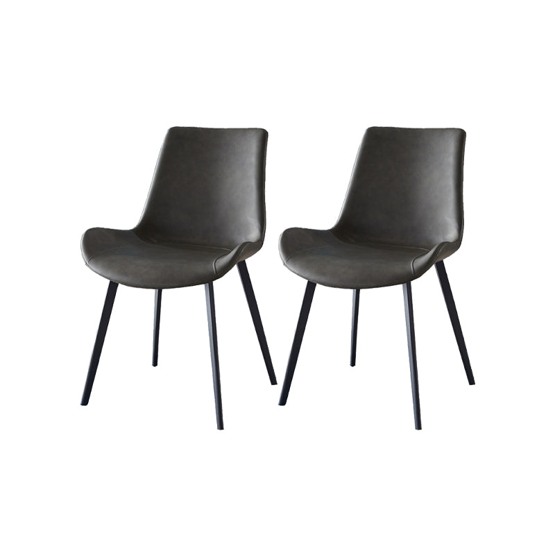Modern Simple Arm Chair Faux Leather Dining Arm Chair for Dining Room
