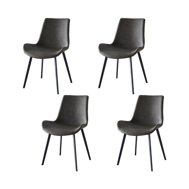 Modern Simple Arm Chair Faux Leather Dining Arm Chair for Dining Room
