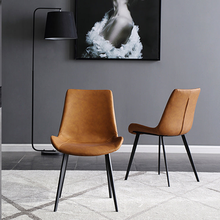 Modern Simple Arm Chair Faux Leather Dining Arm Chair for Dining Room