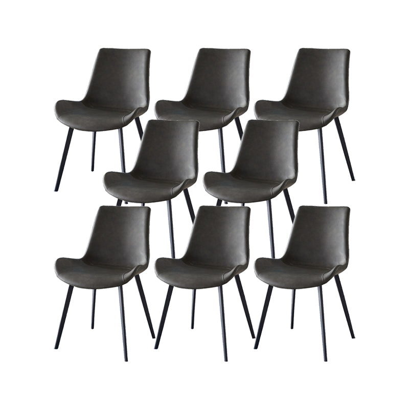 Modern Simple Arm Chair Faux Leather Dining Arm Chair for Dining Room