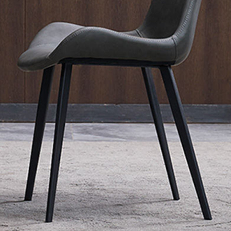 Modern Simple Arm Chair Faux Leather Dining Arm Chair for Dining Room