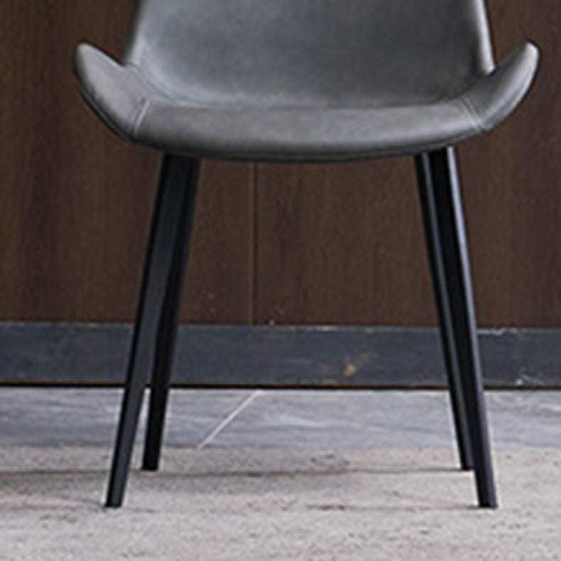 Modern Simple Arm Chair Faux Leather Dining Arm Chair for Dining Room