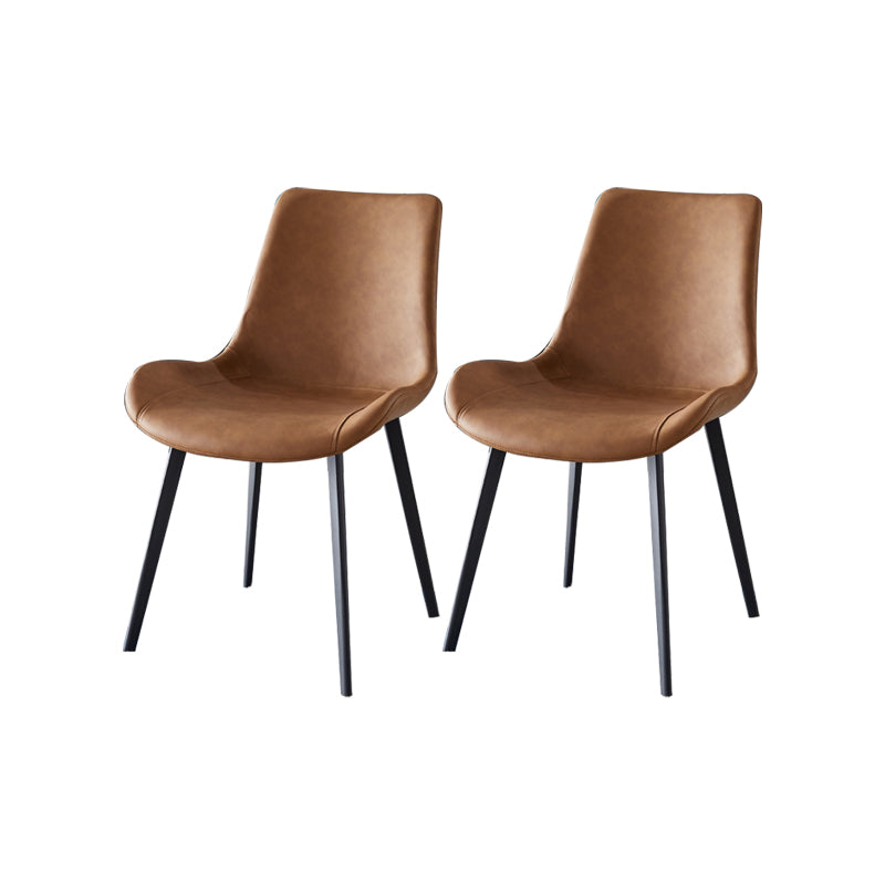 Modern Simple Arm Chair Faux Leather Dining Arm Chair for Dining Room