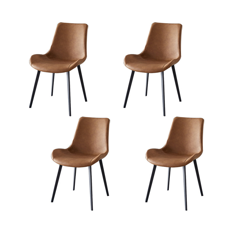 Modern Simple Arm Chair Faux Leather Dining Arm Chair for Dining Room