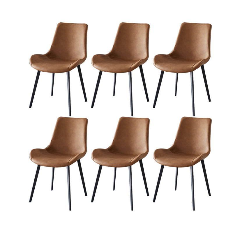 Modern Simple Arm Chair Faux Leather Dining Arm Chair for Dining Room