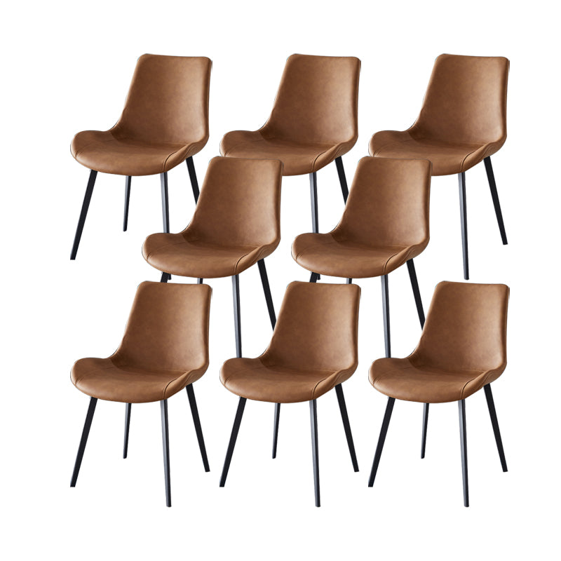 Modern Simple Arm Chair Faux Leather Dining Arm Chair for Dining Room