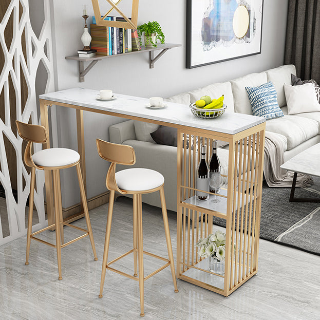 Modern Bar Table Set 1/2/3/5/7 Pcs Faux Marble Rectangular Bar Set for Indoor